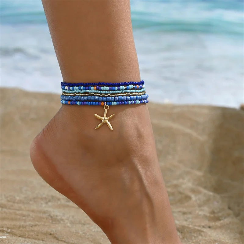 Tobillera Multicapa Estrella de Mar Verano Boho - Emeraldia Jewelry · Operado por R. E. dos Santos LTDA · CNPJ: 45.450.979/0001-38