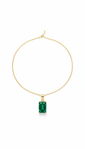 Delicate Necklace with Emerald Pendant