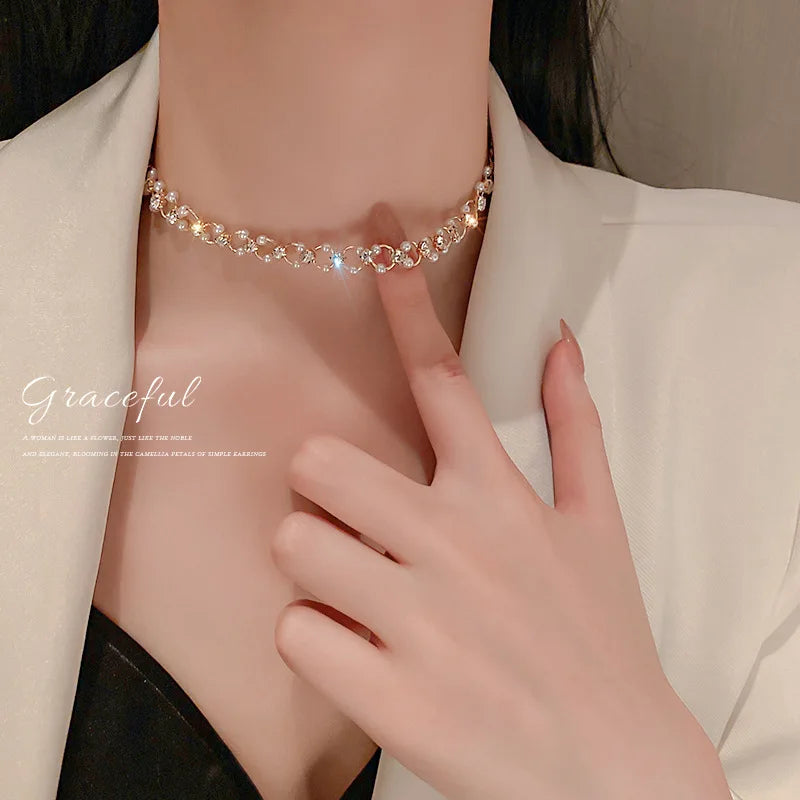 Multi-Layer Emerald Green Pearl Necklace