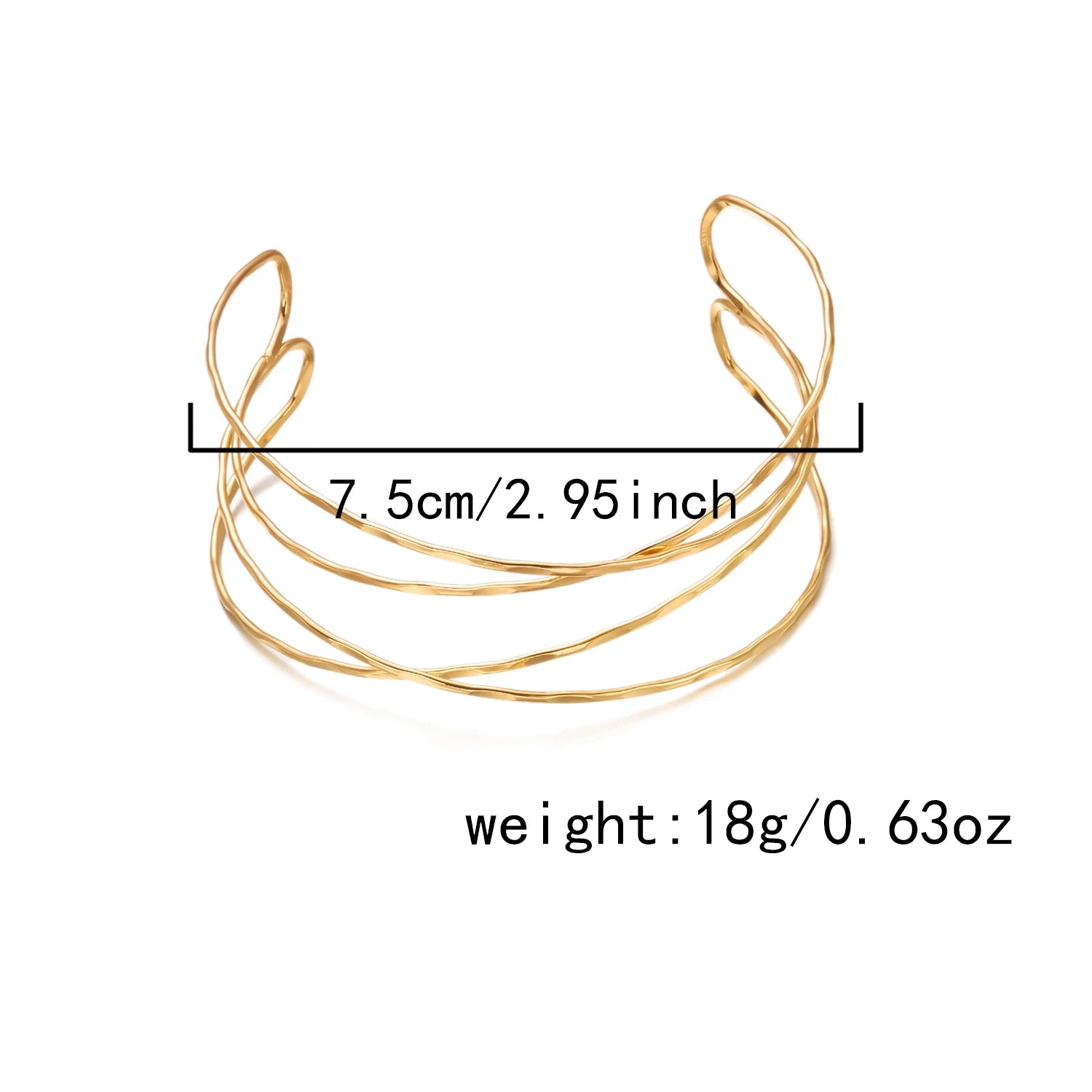 Brazalete de Brazo Abierto Dorado Cruzado Boho - Emeraldia Jewelry · Operado por R. E. dos Santos LTDA · CNPJ: 45.450.979/0001-38