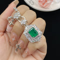 Royal Emerald Cut Zirconia 4-Piece Jewelry Set