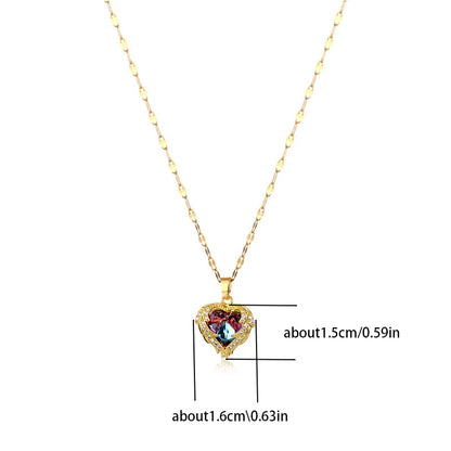 Collar Exclusivo con Dije Corazón del Océano de Cristales Multicolores - Emeraldia Jewelry · Operado por R. E. dos Santos LTDA · CNPJ: 45.450.979/0001-38