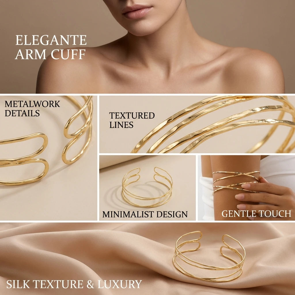 Brazalete de Brazo Abierto Dorado Cruzado Boho - Emeraldia Jewelry · Operado por R. E. dos Santos LTDA · CNPJ: 45.450.979/0001-38