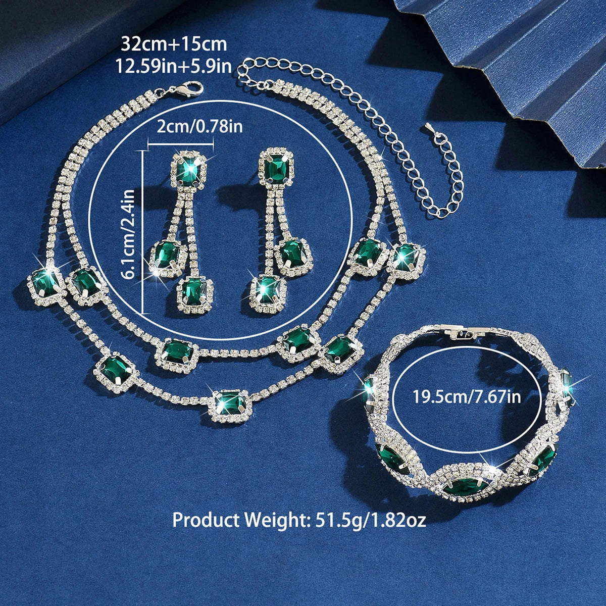 Conjunto de Joyería Nupcial de Esmeralda y Estrás - Emeraldia Jewelry · Operado por R. E. dos Santos LTDA · CNPJ: 45.450.979/0001-38