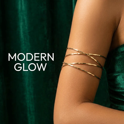 Brazalete de Brazo Abierto Dorado Cruzado Boho - Emeraldia Jewelry · Operado por R. E. dos Santos LTDA · CNPJ: 45.450.979/0001-38