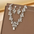 Teardrop Crystal Floral Bridal Jewelry Set