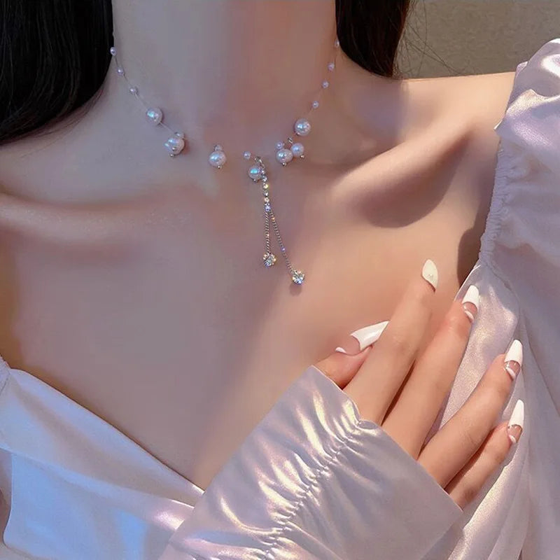 Multi-Layer Emerald Green Pearl Necklace