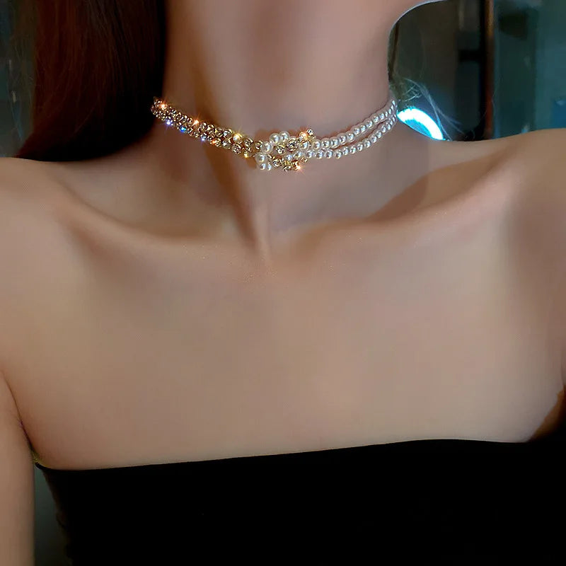 Multi-Layer Emerald Green Pearl Necklace