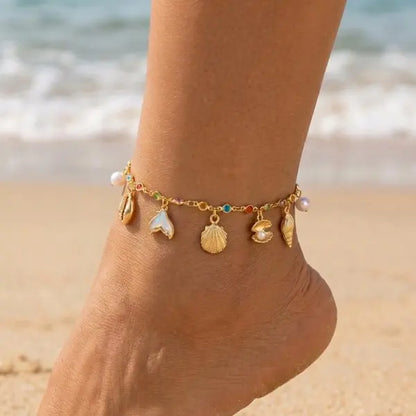 Tobillera Multicapa Estrella de Mar Verano Boho - Emeraldia Jewelry · Operado por R. E. dos Santos LTDA · CNPJ: 45.450.979/0001-38