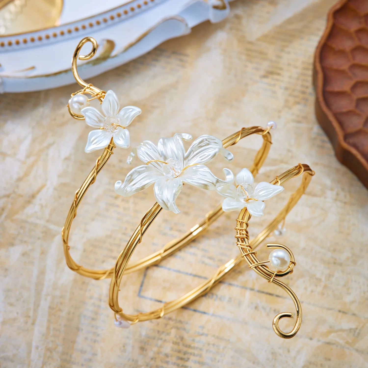Boho Floral Open Cuff Armlet