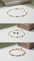 Fine Gold Bracelet with Emerald Accents